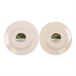 Pair of Emma Bridgewater plates, Birds and Leaves pattern and Fox and Leaves pattern, D22cm