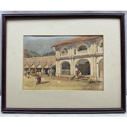 Lydia Beresford Bruce (British 19th/20th Century): Sri Lankan Meeting Place, watercolour signed and dated 1908, 17cm x 24cm Notes: Bruce was the author and illustrator of Sketches of Ceylon, London, Cassell and Company, 1914.