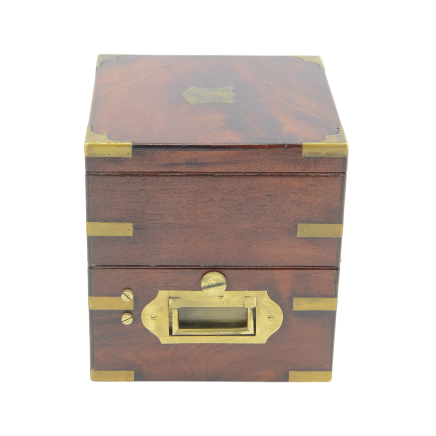 Grant & Son of Carlisle- Fine late 19th century 56 hours (2-day) Marine Chronometer, c1880, in a lockable mahogany brass bound box numbered 5602, with a separate glazed viewing lid and decorative brass shield inset to the top, with a 3-1/2