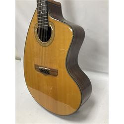 Brazilian Giannini Craviola twelve string acoustic guitar, with Fishman Premium Blend onboard pickup, in fitted hard case 