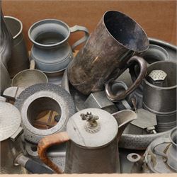 Argent and other hammered pewter, pewter measures etc