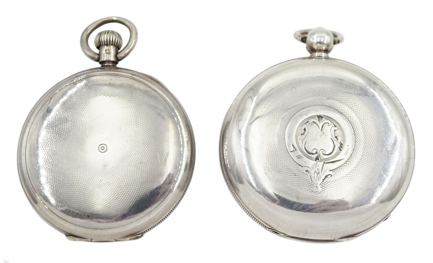 Silver full hunter keyless lever pocket watch by American Watch Co, Waltham, Birmingham 1903 and a silver open face 'The Express English Lever' pocket watch by J.G. Graves, Sheffield, No. 479122, Birmingham 1899