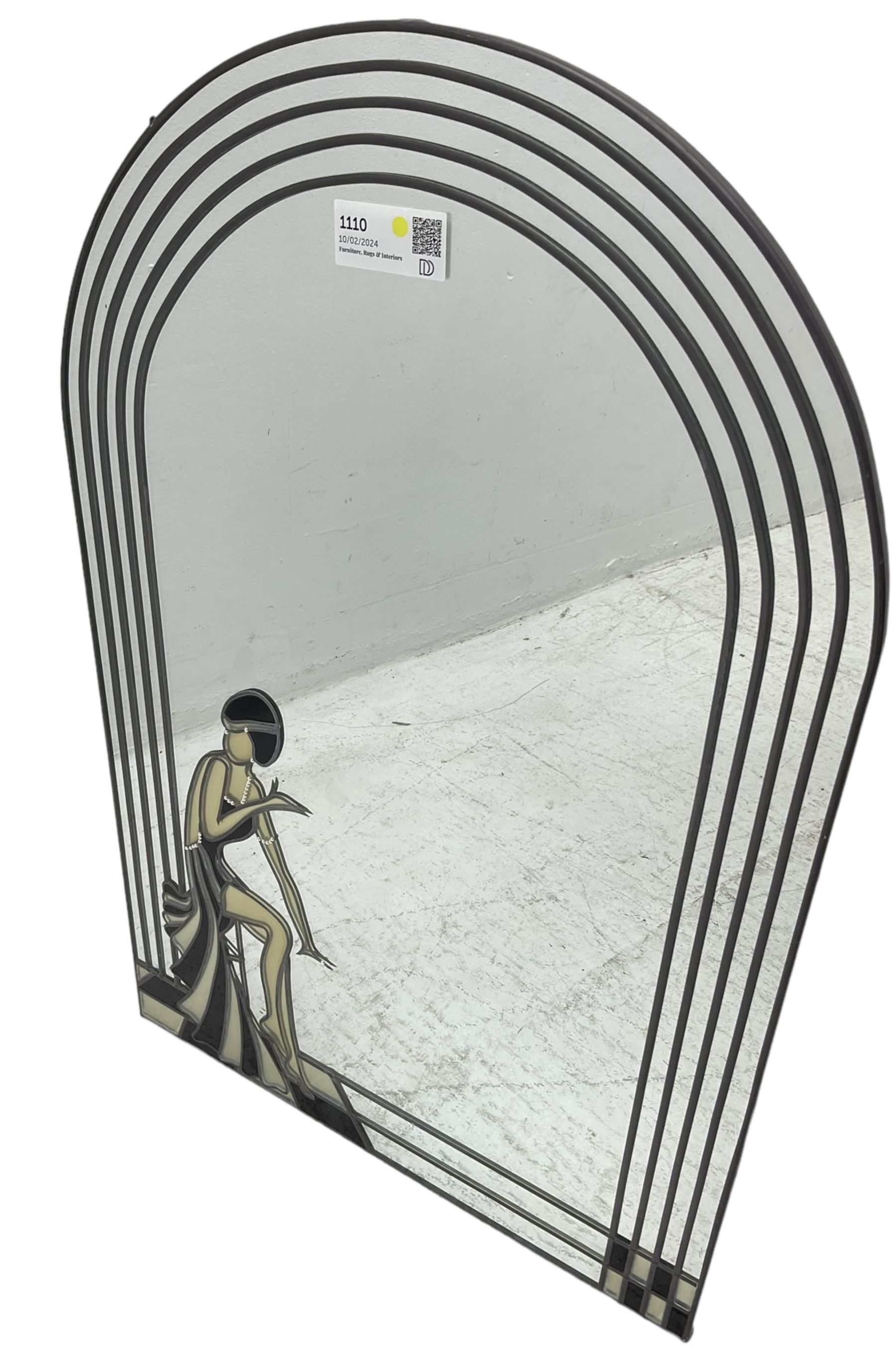 Contemporary Art Deco style stained glass mirror