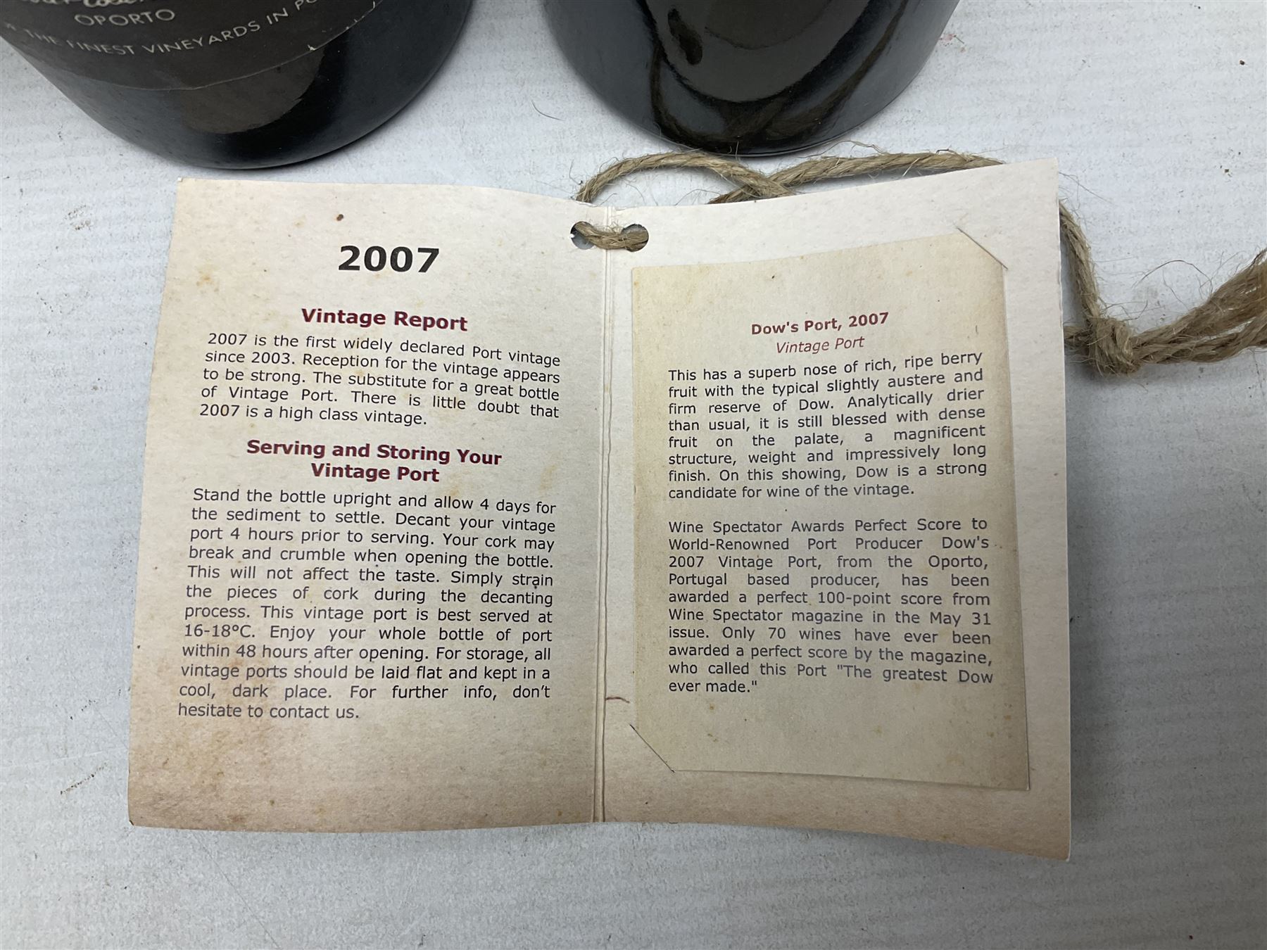 Dow's vintage port, comprising the years 1963 and two 2007, various contents and proof (3)