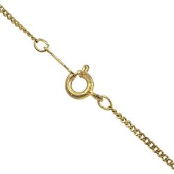 21ct gold heart pendant, on gilt chain