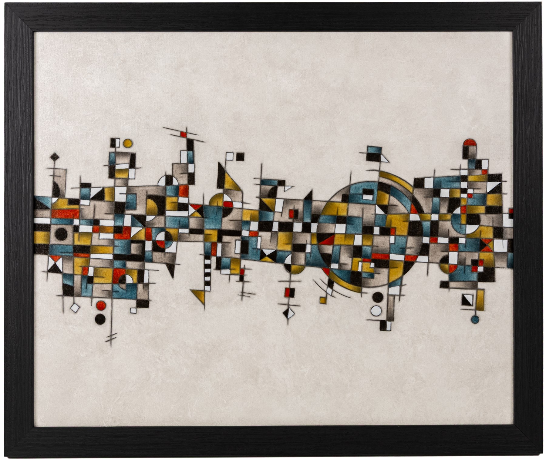Peter Bell (Hull Contemporary): Geometric Abstract, oil on canvas board unsigned 45.5cm x 55.5cm