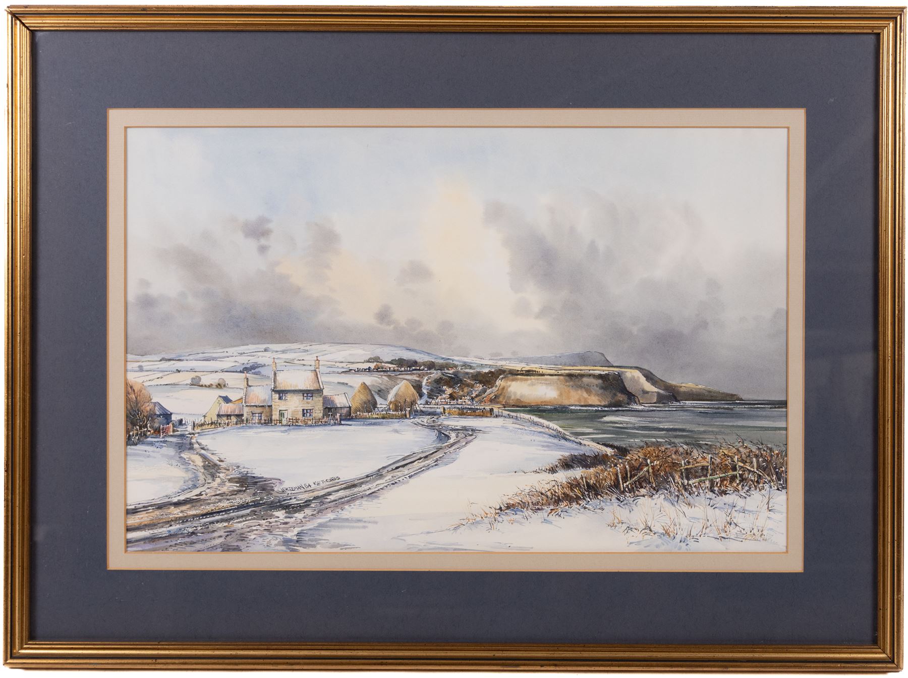 John Freeman (British 1942-): 'Kettleness', watercolour signed titled and dated '84, 32cm x 50cm 