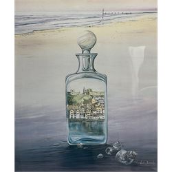 Neil Simone (British 1947-): 'Port Decanter' (with a view of Whitby Abbey), 'The House of Glass' and Wheelbarrow, set three limited edition colour prints signed in pencil 30cm x 25cm (3)