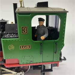 LGB (Lehmann Gross Bahn) G scale, gauge 1 0-4-0 tank locomotive, no 2774, in green, red and black livery, unboxed