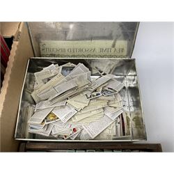 Great British and World stamps, trade cards, ephemera and miscellaneous items, including small number of Queen Elizabeth II mint decimal stamps, Antigua, Ascension, Australia, Australia, Barbados, Basutoland, British Honduras, Canada, Great Britain King George V used seahorses etc, in one box