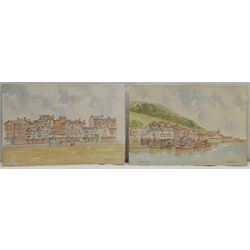 Tony Haigh (British c1936-2012): 'Scarborough', pair watercolours signed and titled 38cm x 57cm (2) (unframed)