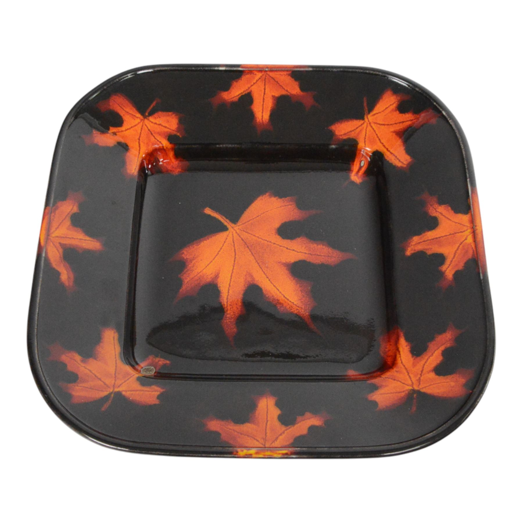 Poole Pottery charger, designed by Lorna Whitmarsh, decorated with autumn leaves, D35cm 