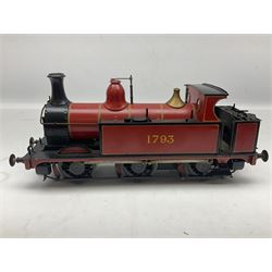Gauge 1 - kit-built electric 0-6-0 tank locomotive No.1793 in LMS red and black livery with well detailed cab L29cm W8.5cm 
