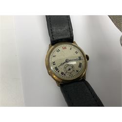 Tudor Royal 9ct gold ladies wristwatch, on expanding gilt bracelet, Gillex silver wristwatch, on silver bracelet, two early 20th century silver wristwatches and one other gilt wristwatch, all manual wind movements