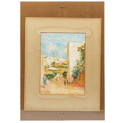 Edgar Wood (British 1860-1935): 'Sidi Bou Said - Tunisia', watercolour signed titled and dated 1914, 30.5cm x 22cm