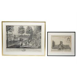 Charles Grignion the Elder (British 1721-1810) after Nathan Drake (British 1728-1778): 'Terras Walk - York', rare 18th century engraving pub. 1756, 44cm x 60cm; Wenceslaus (Wenzel) Hollar (Czech 1607-1677): 'Eboracensis Ecclesiae Cathedralis Ameridie Prospectus' - The York Minster, 17th century engraving pub. c.1672, 28cm x 35cm (2) 