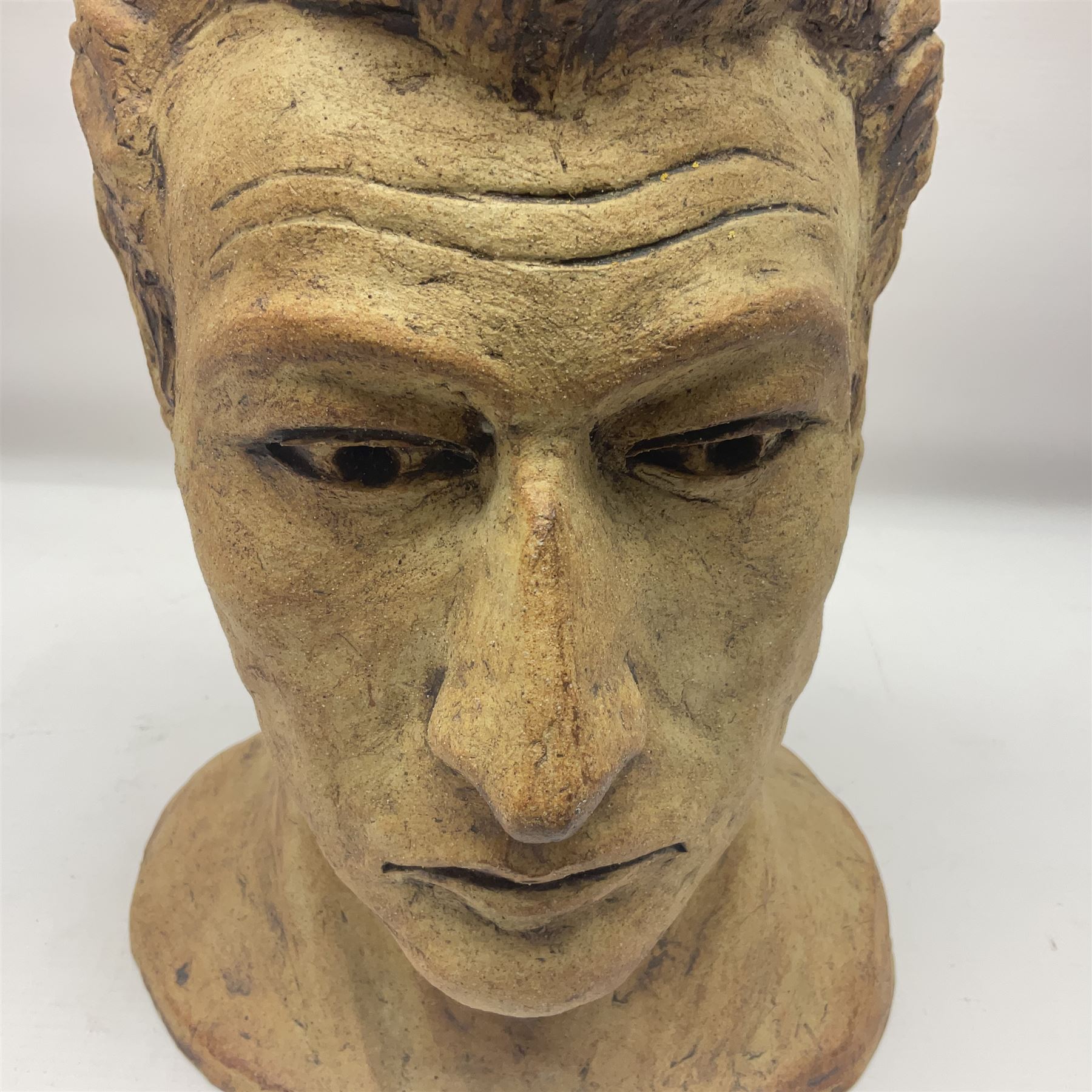 Studio Pottery bust, modelled as a man, H29cm
