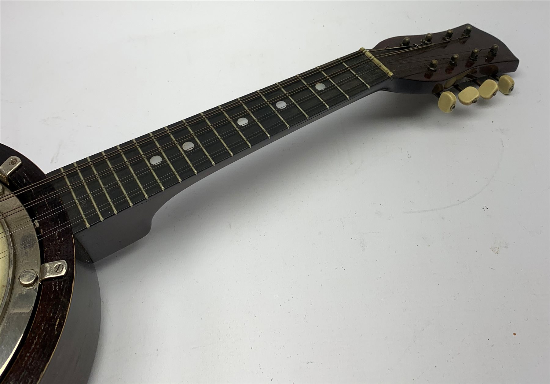 Eight string banjo mandolin (banjolin) L56cm in carrying case Musical