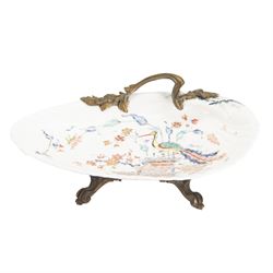 18th century porcelain dish, attributed to Chantilly, circa 1740-1750, with later ormolu m...