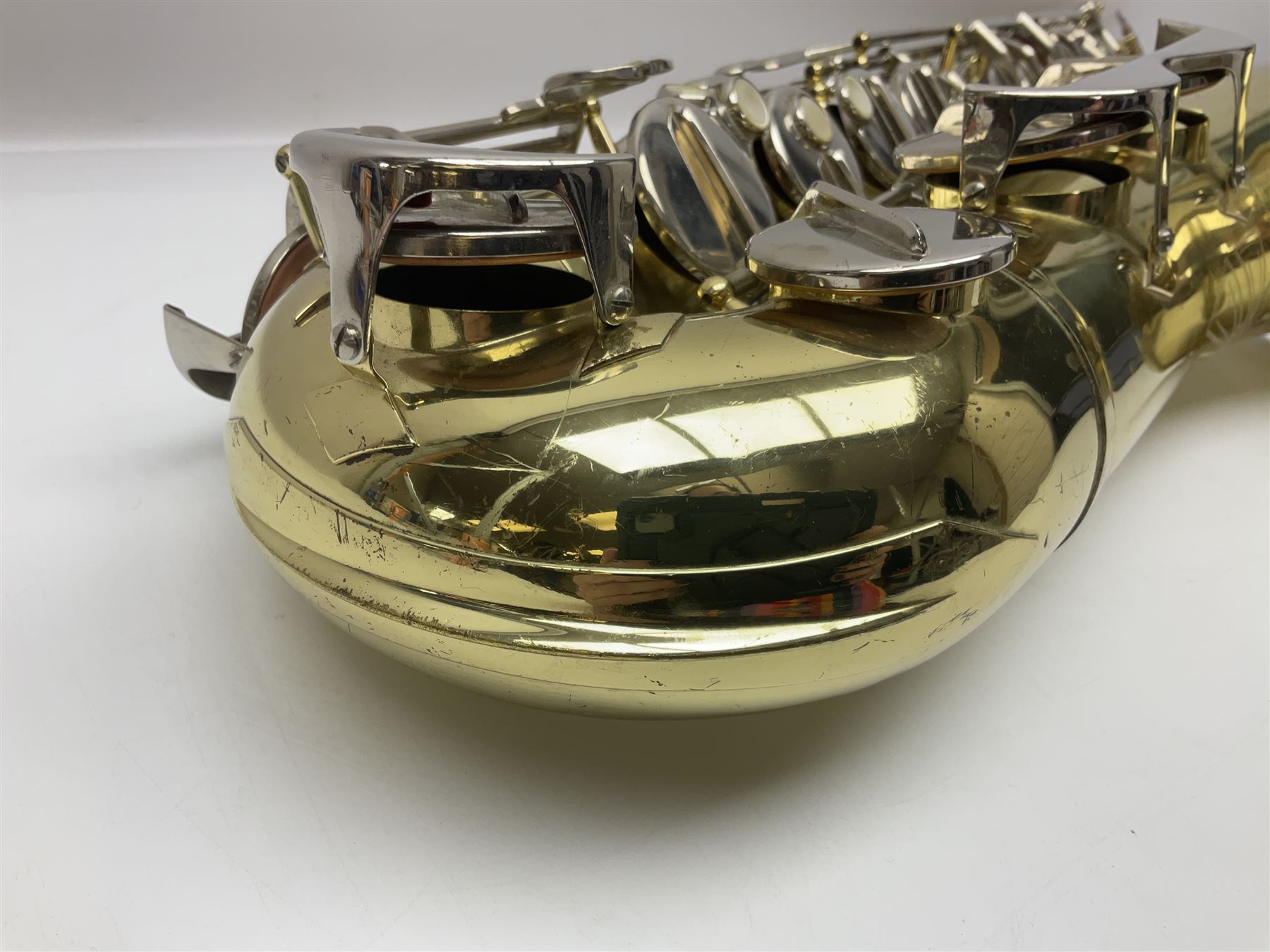 Czechoslovakian Corton tenor saxophone, probably 1970s/80s, serial no.132621; in fitted carrying case with crook and two mouthpieces