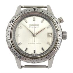 Seiko 5717-8990 chronograph Diashock stainless steel wristwatch, monopusher 21 jewel manual wind movement, back case No. 4D05769