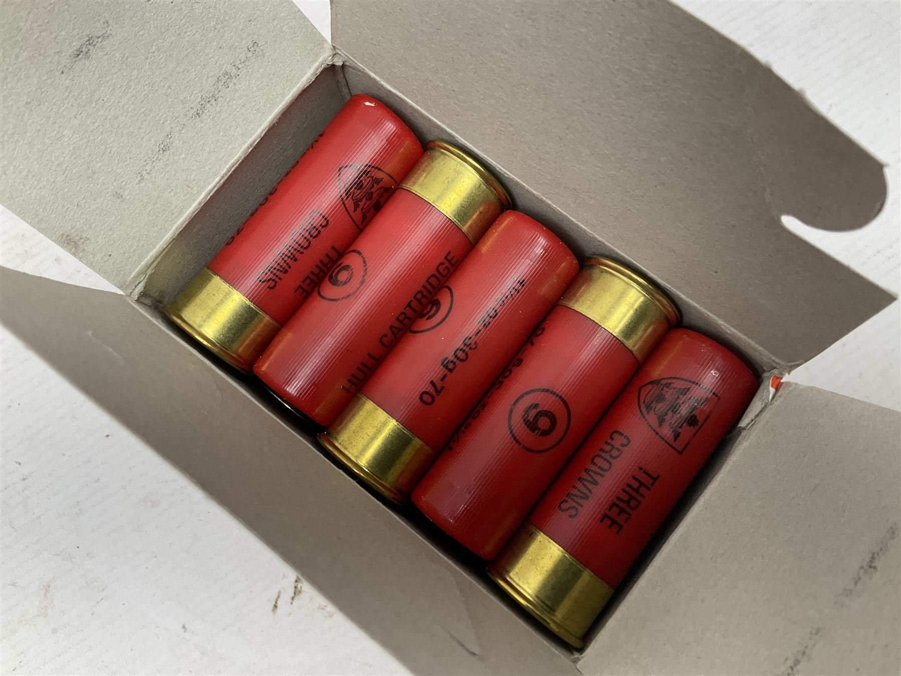 SHOTGUN CERTIFICATE REQUIRED - AMMUNITION - one-hundred and seventy-six 12-bore shotgun cartridges, boxed and in a leather cartridge belt with pouch; together with ninety-five .410 cartridges (seventy-nine 65mm and sixteen 50mm) in boxes