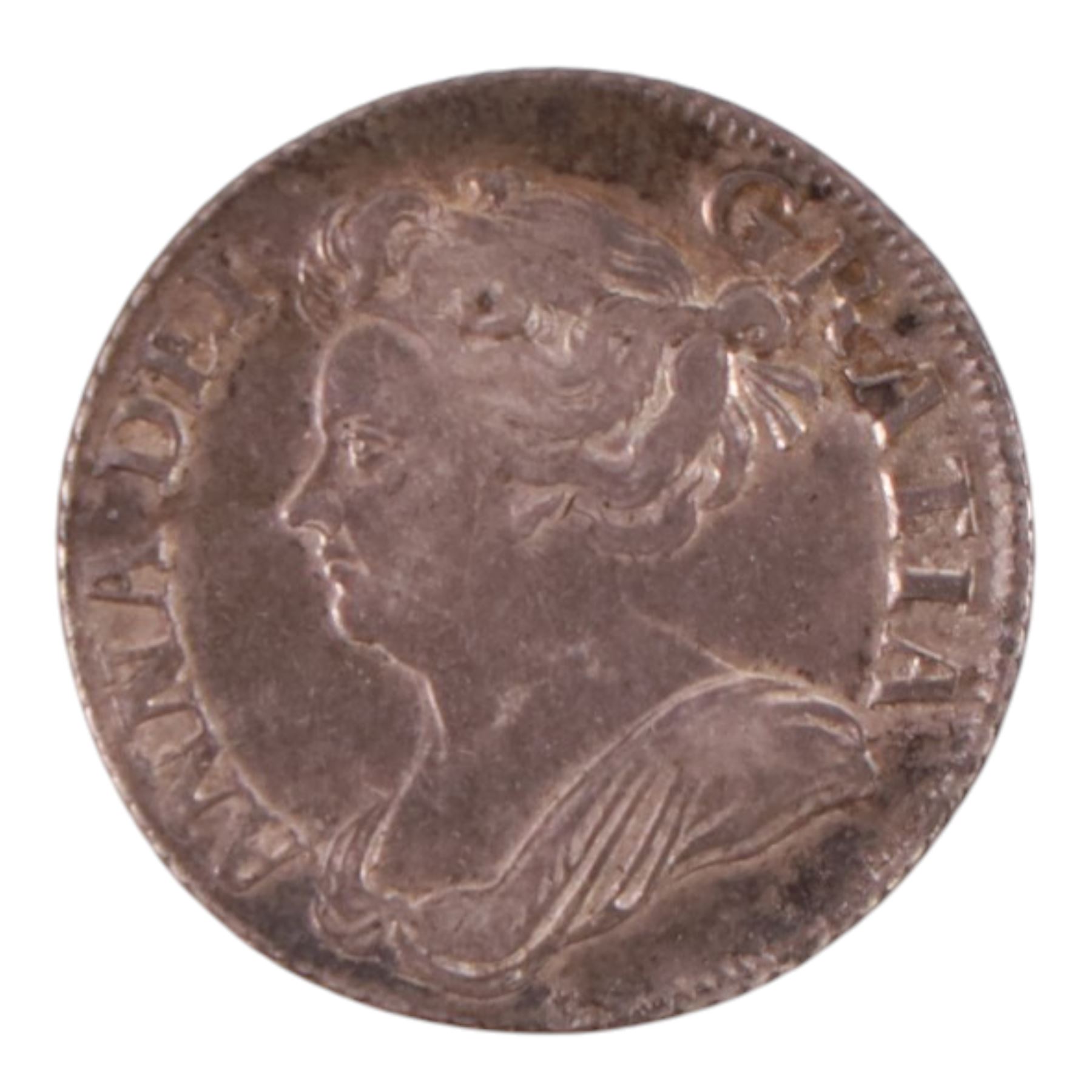 Anne 1709 silver one shilling coin