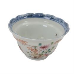 18th century and later Chinese tea bowls, including polychrome example decorated with a deer amongst flowering foliage, another with internal decoration of a figure, the exterior with panels of flowers amongst a gilt ground etc  