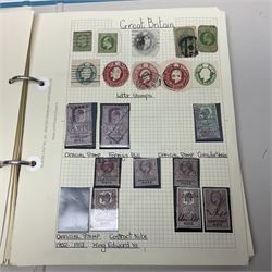 Great British Queen Victoria and later stamps, including imperf penny reds, perf penny reds, half penny 'bantams', small number of stamps on pieces or covers, one penny lilacs with block and pairs, 1883-84 two shillings sixpence, five shillings and ten shillings, various King Edward VII issues,  King George V seahorses etc