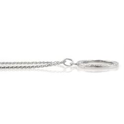 18ct white gold diamond pendant necklace, stamped 750