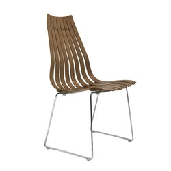 Helvetica Howe Mobler teak Skandia chair designed by Hans Brattrud, slat form on chrome base, W49cm    