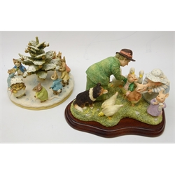  Two Border Fine Arts Beatrix Potter groups - We Wished Them Good-Bye in the Yard, 429/500 and Christmas Tree Dance 175/500 in original boxes with certificates (2)  