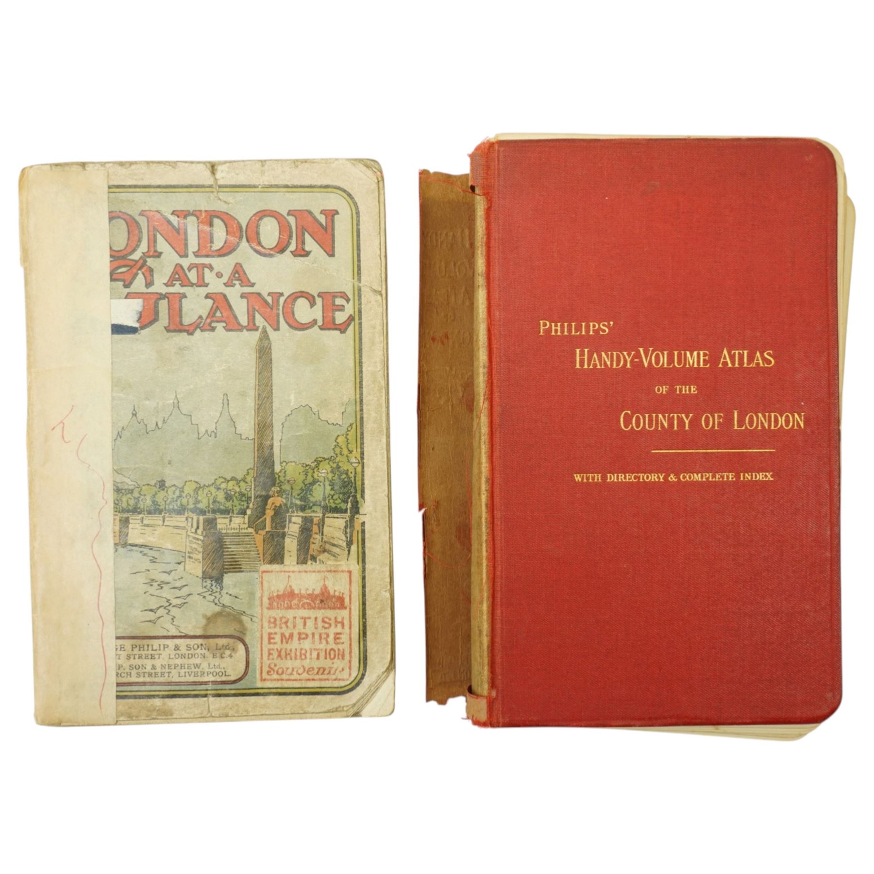 'United Nations Map of the World' - a folding map by L.G.Bullock published by John Bartholomew 1948, 'London at a Glance' booklet, souvenir of The British Empire Exhibition 1924, Bacon's large print folding map of London, Ward Lock London guide book and other guides to London, Paris and Berlin 