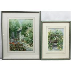 Jane Peers (Northern British contemporary): 'Stanhope Old Hall - Garden Entrance' and Garden Archway, two watercolours signed, latter dated 1994 max 42cm x 31cm (2)