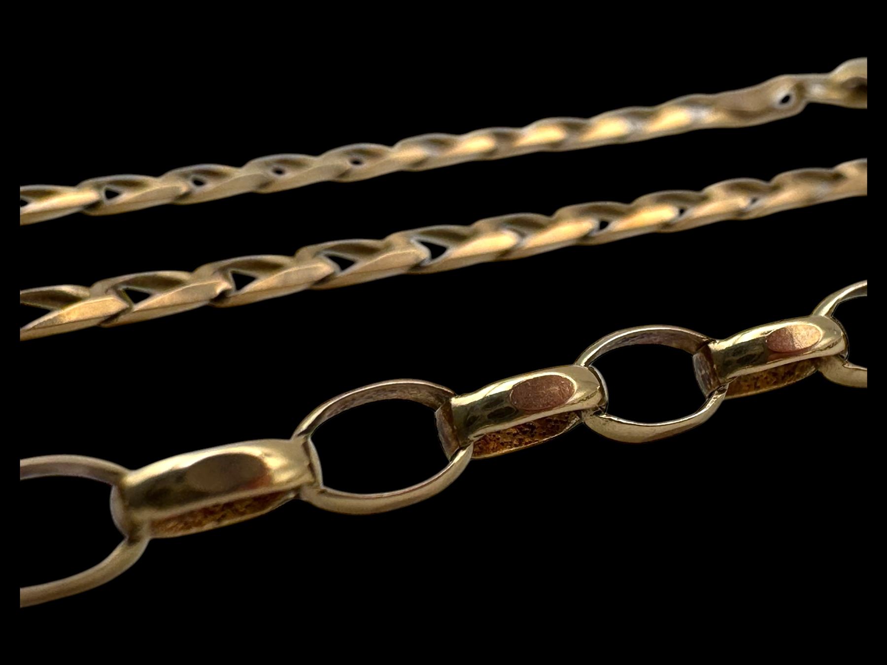 Two 9ct gold chains, both hallmarked 