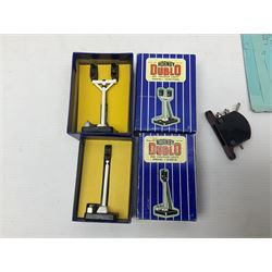 Hornby Dublo - 2-rail, 2400 TPO Mail Van Set; Engine Shed Kit - 2-Road (with additional empty box); four electrically operated switch points; uncoupling rails; buffer stops; three signals; loading gauge etc; all boxed