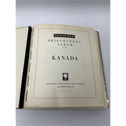 Collection of mostly mint Canadian stamps from 1952 onwards, including some higher values, housed in a 'Schaubek Briefmarken Album Nr944 Kanada' 