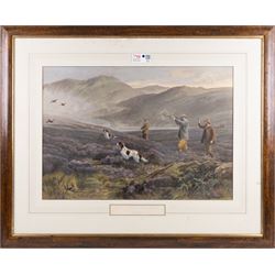 Pair of shooting prints, 'On the Moors' and 'Snipe Shooting', including frame 77cm x 94cm (2)