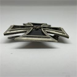 WW2 German Iron Cross first class with pin back; crudely scratched 1.2.42 verso
