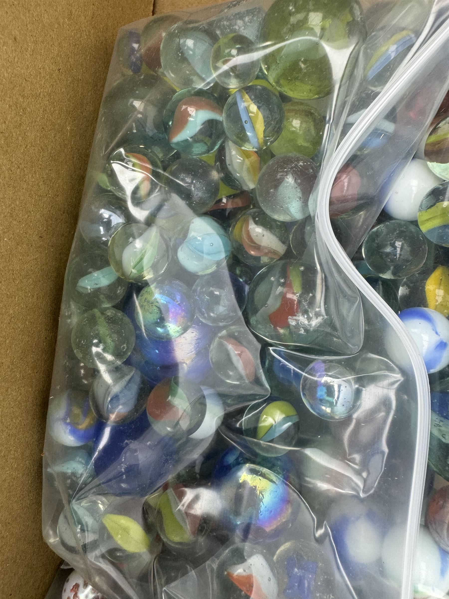 Large quantity of vintage glass marbles, in one box