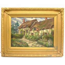T Wilfred Malcolm (19th/20th century): Anne Hathaway's Cottage 'Shottery' Stratford on Avon, oil on canvas signed, titled verso 34cm x 50cm