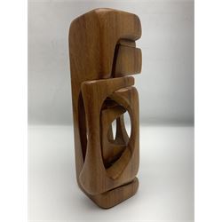 Contemporary abstract wood sculpture in the style of Brian Wilshire, H26cm