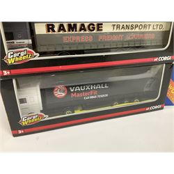 Corgi - sixteen 1:64 scale vehicles comprising ten Superhaulers; TY86650, TY86641, TY86661, TY86655, TY86652, TY87006, TY86605, TY87004, TY87002 and 59512; five Corgi Wheelz models comprising TY86636, TY86733, TY86815, TY87018, TY87019; with a further example from Saico 46601 (16)