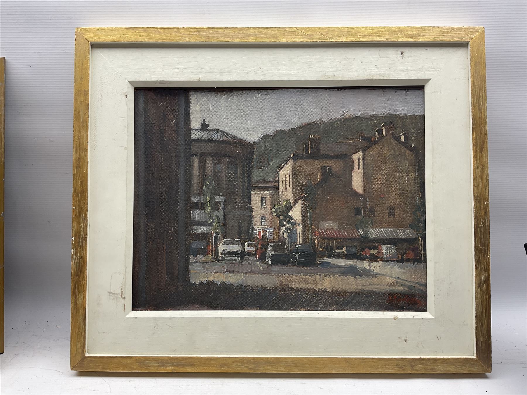 Bohuslav Barlow (Czechoslovakia 1947-): Northern Street Scene, oil on canvas laid on board signed and indistinctly dated 30cm x 39cm 