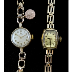  Cyma and Avia 9ct gold bracelet wristwatches, hallmarked  
