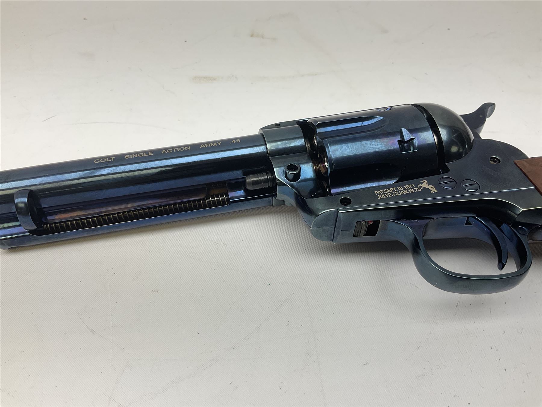 German Umarex CO2 .177 Colt Single Action Army .45 revolver, No.16L04827 L35cm overall; boxed with instructions