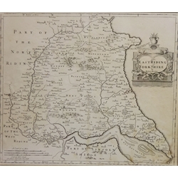  'The East Riding of Yorkshire', 17th century map by Robert Morden 37cm x 43cm  