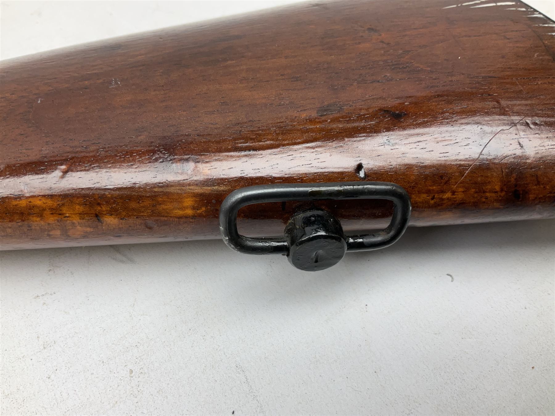Westley Richards .310 Cadet Martini action rifle, the 63.5cm smooth bored barrel with one barrel band, walnut stock stamped 93/352 with hinged compartment to butt, serial no.3365, L103cm
