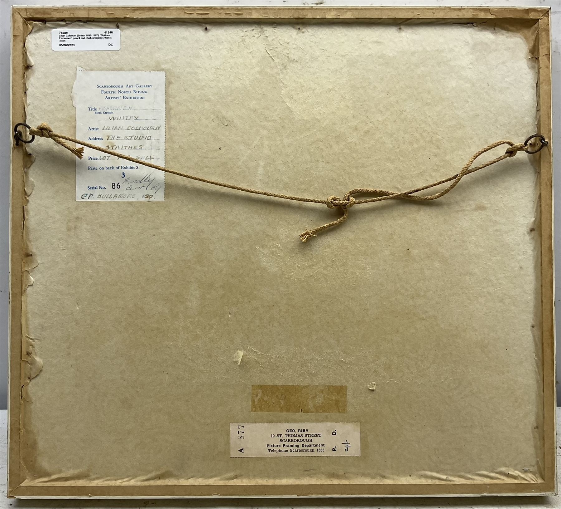 Lilian Colbourn (British 1897-1967): 'Fishermen - Whitby', pencil and chalk signed, titled on label verso 24cm x 30cm 
Provenance: exh. Scarborough Art Gallery Fourth North Riding Artist's Exhibition, loaned by the current vendor, label verso