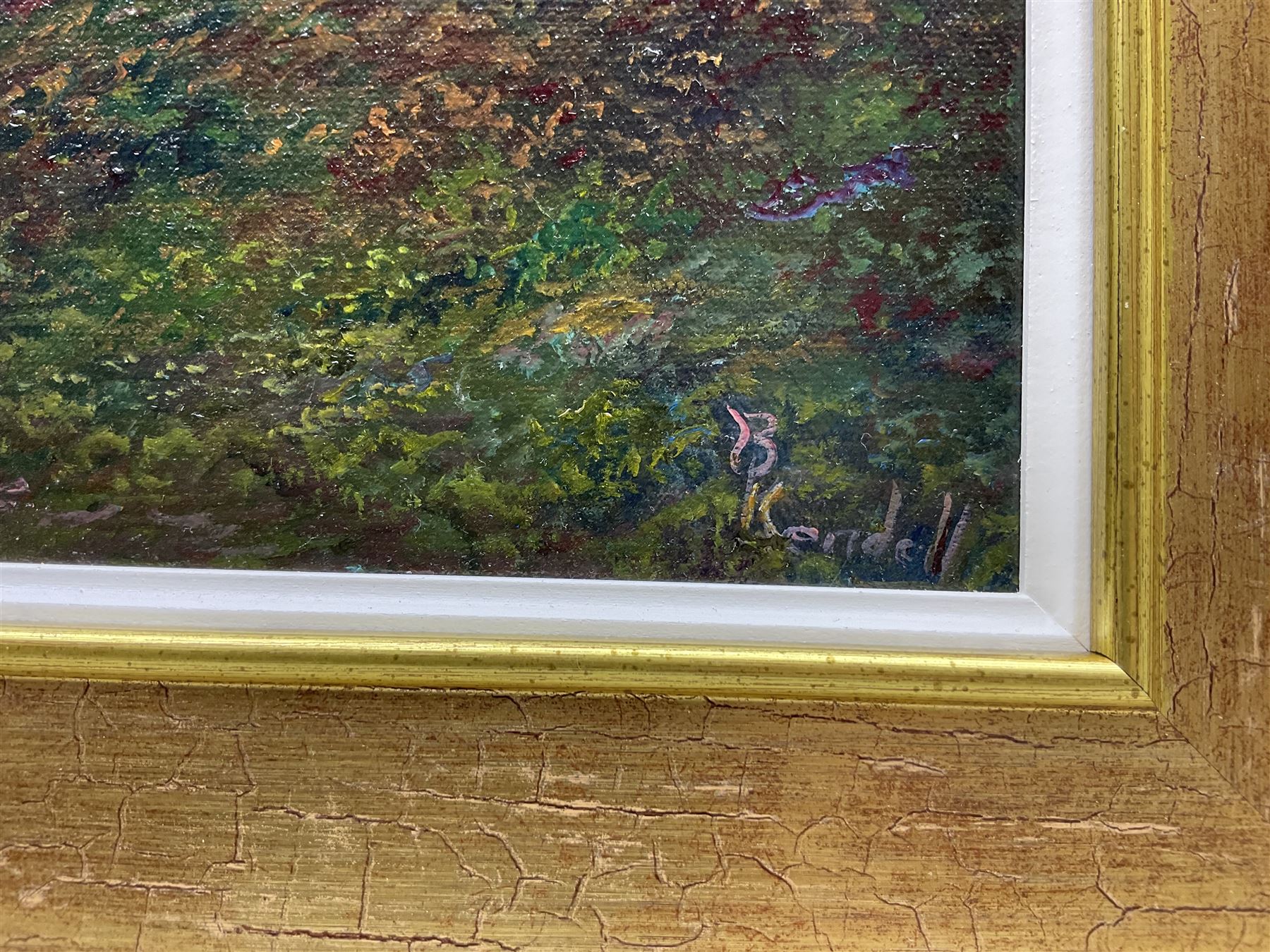 Bruce Kendall (British Contemporary): 'A Wooded Landscape', oil on canvas signed, titled verso 49cm x 59cm